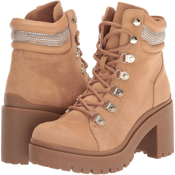 Nine West Shoes - Nine West Qwork2 Women's Lug Sole Boots Natural Size 8.5